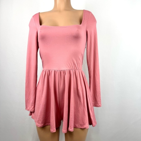 Urban Outfitters XS Savannah Knit Long Sleeve Romper Pink Ballet Barbie Fairy - Picture 6 of 14